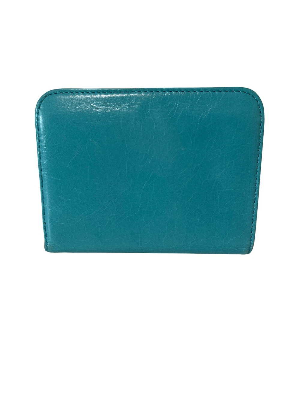 HOBO Women’s Teal Leather Bifold Snap Wallet EUC